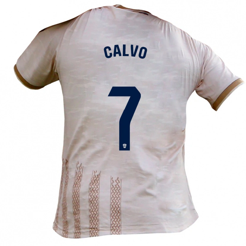 Danxen Men Borja Calvo #7 Off-White Brown Away Jersey 2025/26 T-Shirt