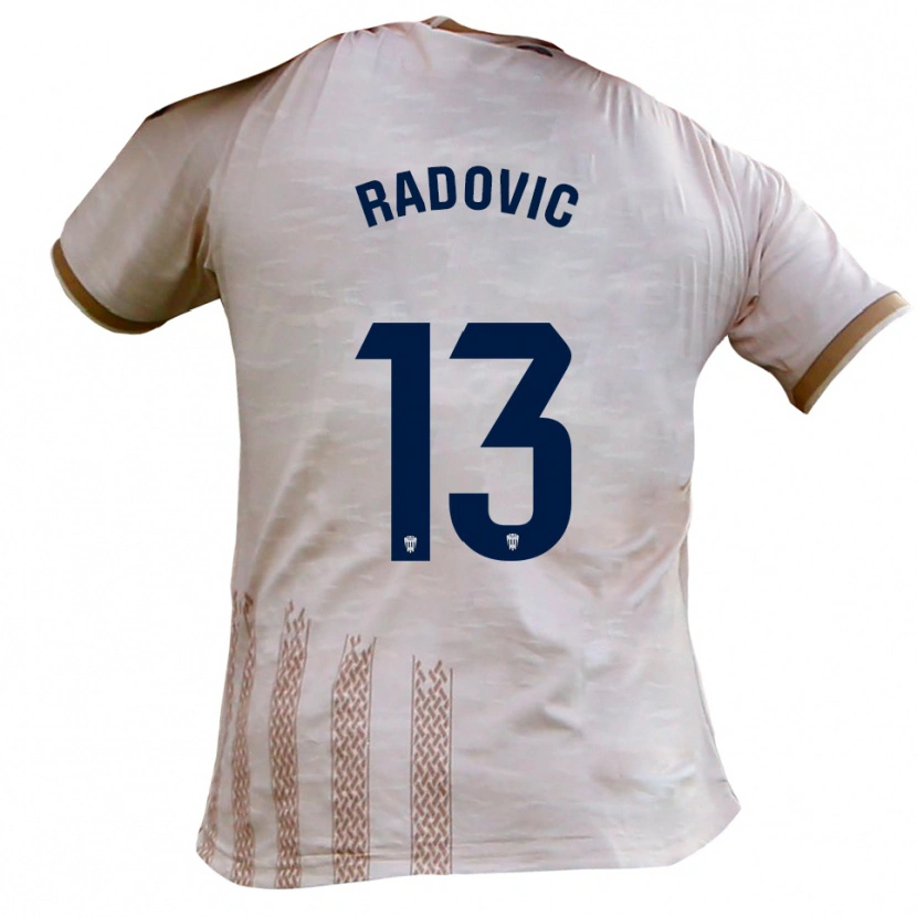 Danxen Men Danilo Radovic #13 Off-White Brown Away Jersey 2025/26 T-Shirt