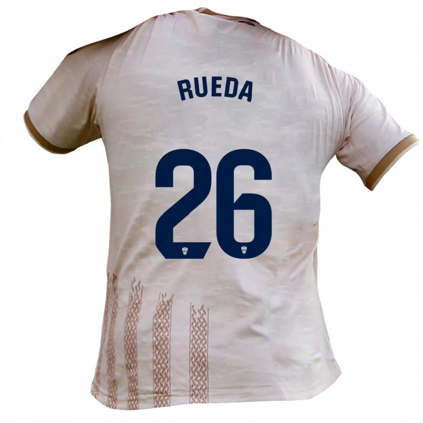 Danxen Men Carlos Rueda #26 Off-White Brown Away Jersey 2025/26 T-Shirt
