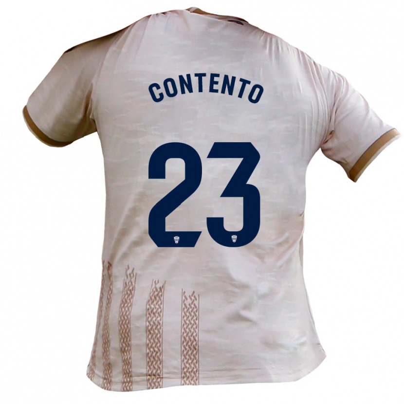 Danxen Men Mateo Contento #23 Off-White Brown Away Jersey 2025/26 T-Shirt