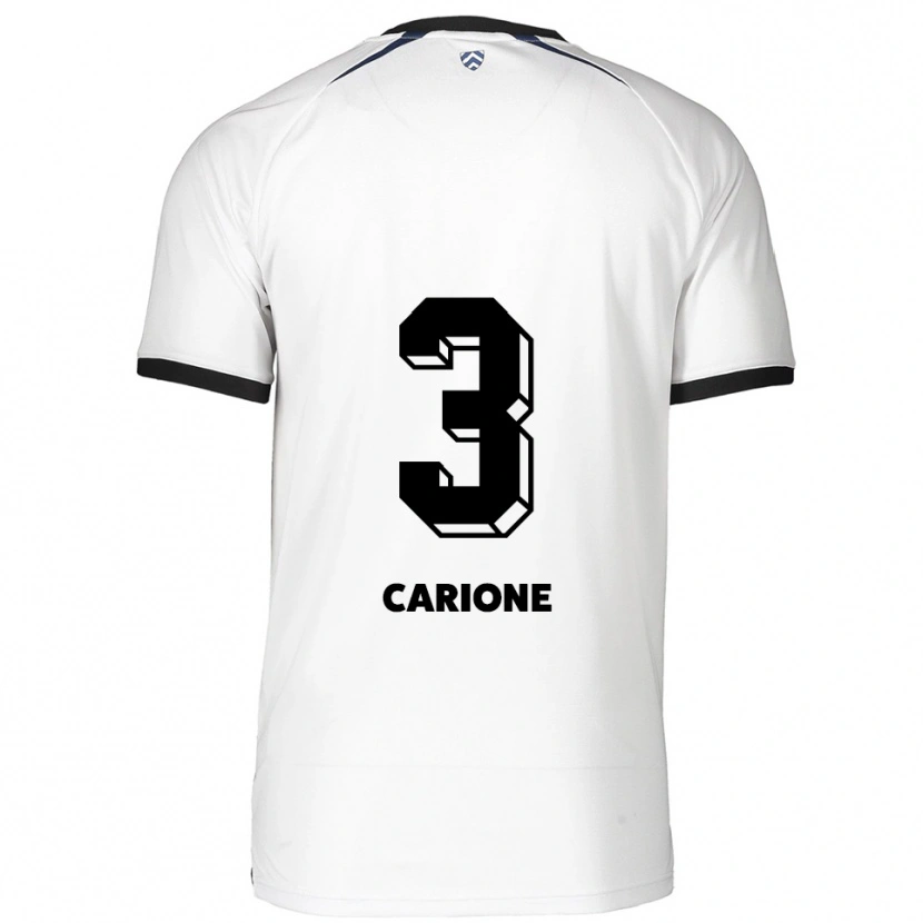 Danxen Men Cristiano Carione #3 White Black Away Jersey 2025/26 T-Shirt