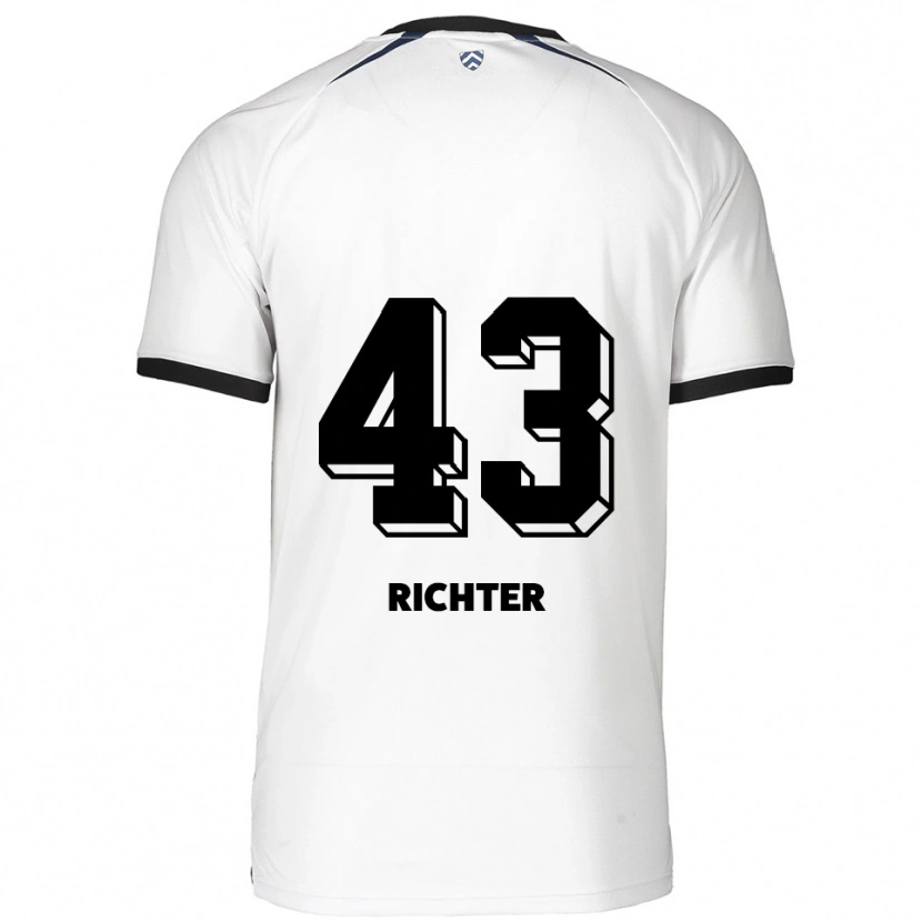 Danxen Men Daniel Richter #43 White Black Away Jersey 2025/26 T-Shirt