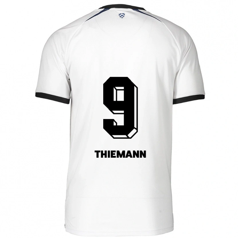 Danxen Men Sophia Thiemann #9 White Black Away Jersey 2025/26 T-Shirt