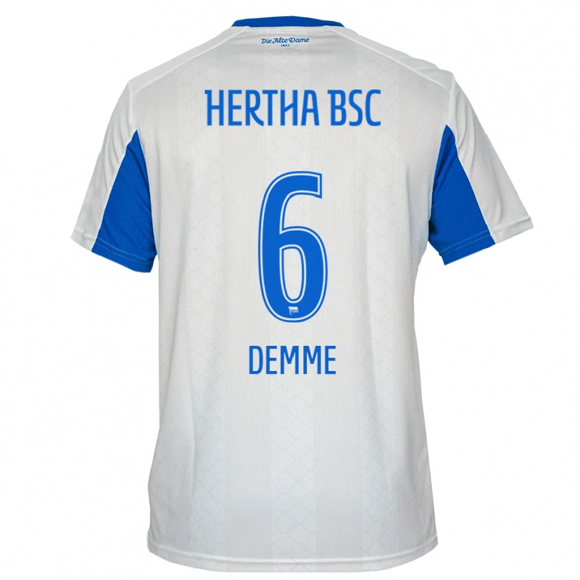 Danxen Men Diego Demme #6 White Blue Away Jersey 2025/26 T-Shirt