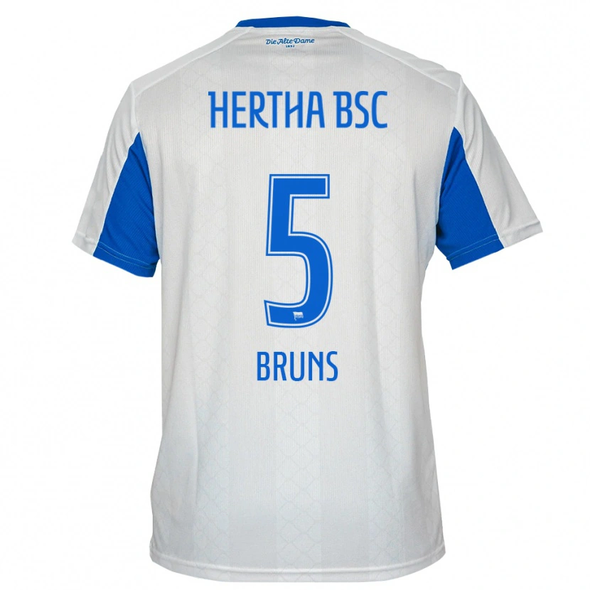 Danxen Men Mathis Bruns #5 White Blue Away Jersey 2025/26 T-Shirt