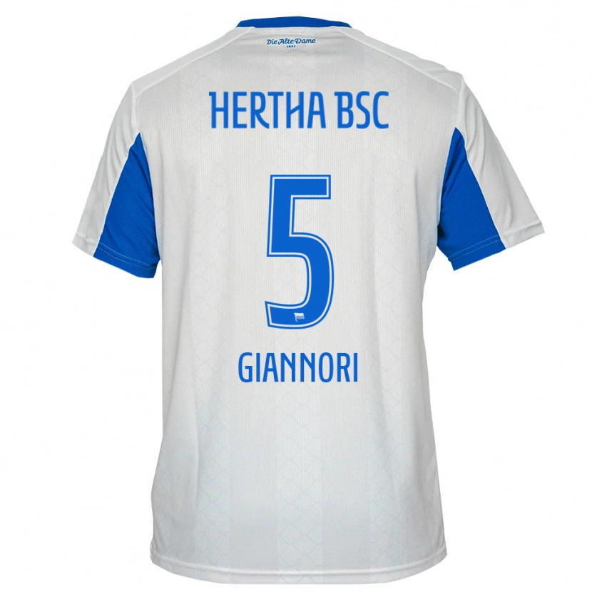Danxen Men Nora Giannori #5 White Blue Away Jersey 2025/26 T-Shirt