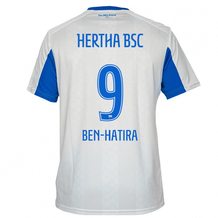 Danxen Men Aslam Ben-Hatira #9 White Blue Away Jersey 2025/26 T-Shirt