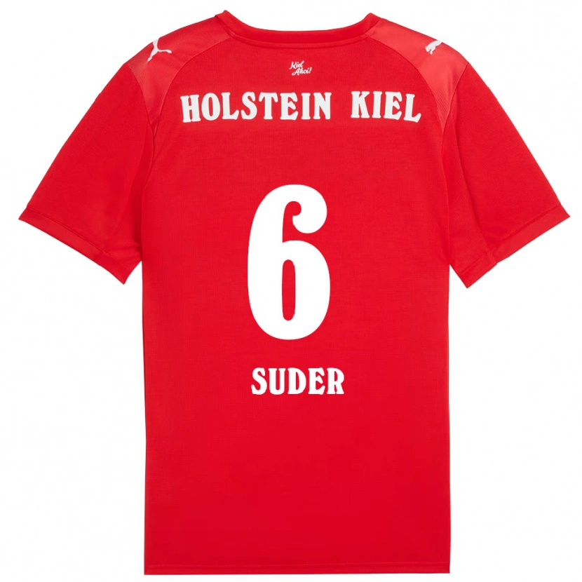 Danxen Men Lasse Suder #6 Red Blue Away Jersey 2025/26 T-Shirt