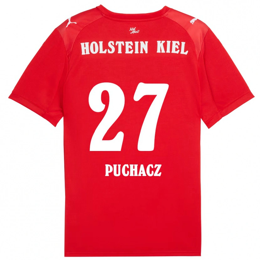 Danxen Men Tymoteusz Puchacz #27 Red Blue Away Jersey 2025/26 T-Shirt