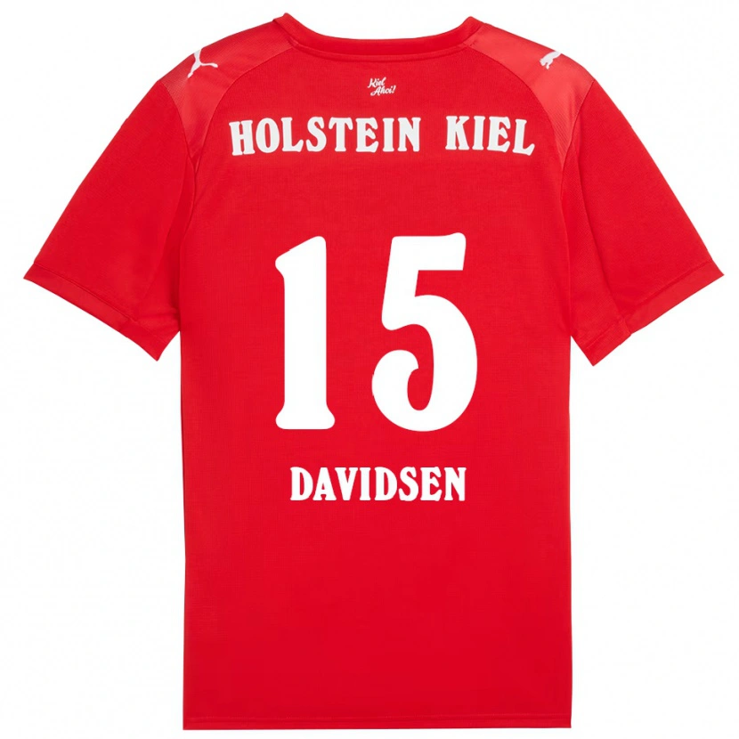 Danxen Men Kasper Davidsen #15 Red Blue Away Jersey 2025/26 T-Shirt