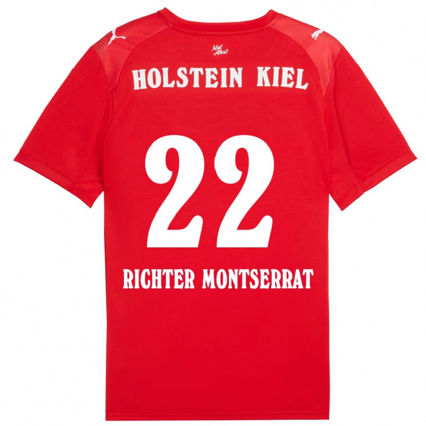 Danxen Men Mark Richter Montserrat #22 Red Blue Away Jersey 2025/26 T-Shirt
