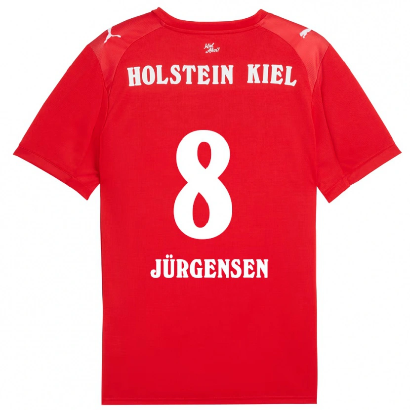 Danxen Men Ronja Jürgensen #8 Red Blue Away Jersey 2025/26 T-Shirt
