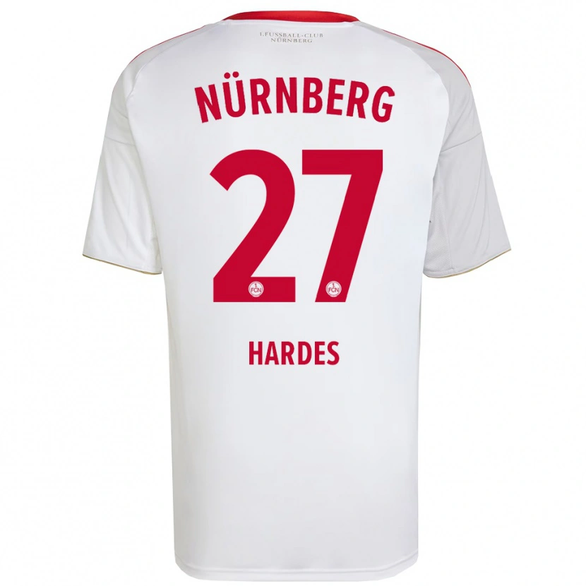 Danxen Men Aaron Hardes #27 White Red Away Jersey 2025/26 T-Shirt