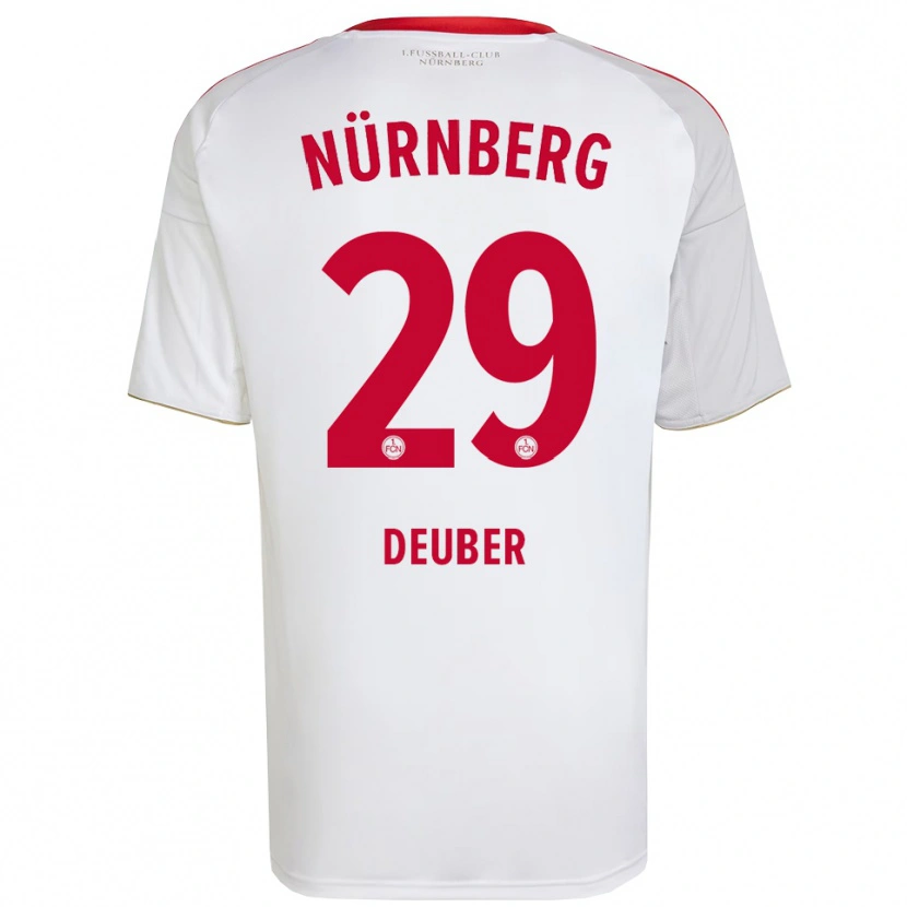 Danxen Men Hanna Deuber #29 White Red Away Jersey 2025/26 T-Shirt