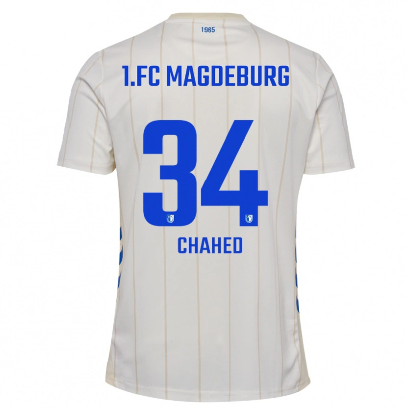 Danxen Men Tarek Chahed #34 White Blue Away Jersey 2025/26 T-Shirt