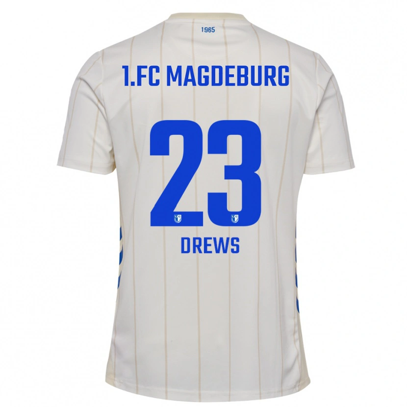 Danxen Men Adrian Drews #23 White Blue Away Jersey 2025/26 T-Shirt
