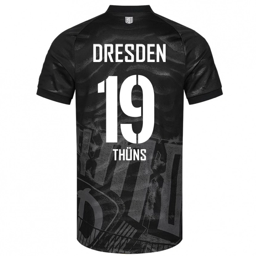 Danxen Men Louis Thüns #19 Black Gray Away Jersey 2025/26 T-Shirt