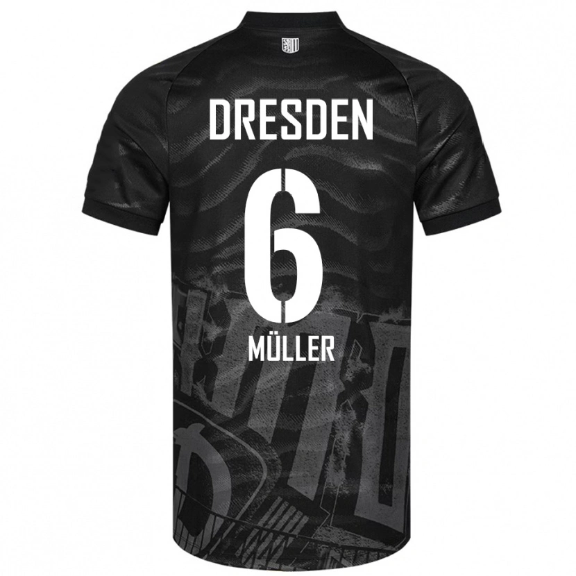 Danxen Men Friedrich Müller #6 Black Gray Away Jersey 2025/26 T-Shirt
