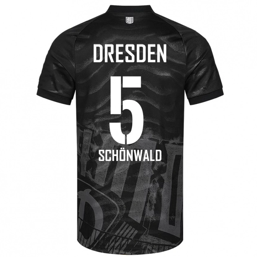 Danxen Men Laurin Schönwald #5 Black Gray Away Jersey 2025/26 T-Shirt