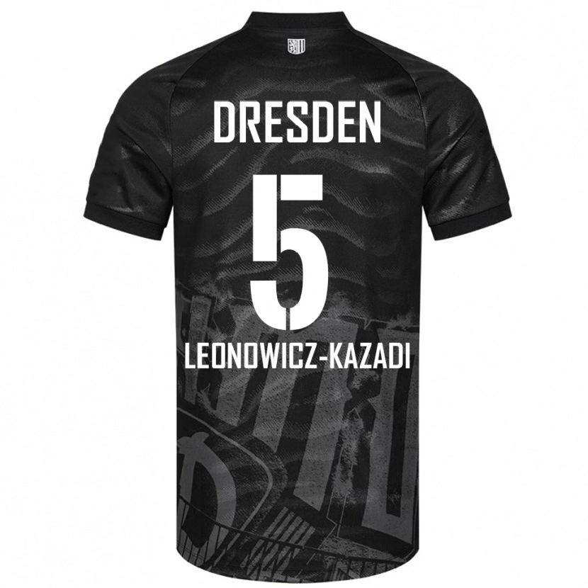Danxen Men Jonathan Leonowicz-Kazadi #5 Black Gray Away Jersey 2025/26 T-Shirt