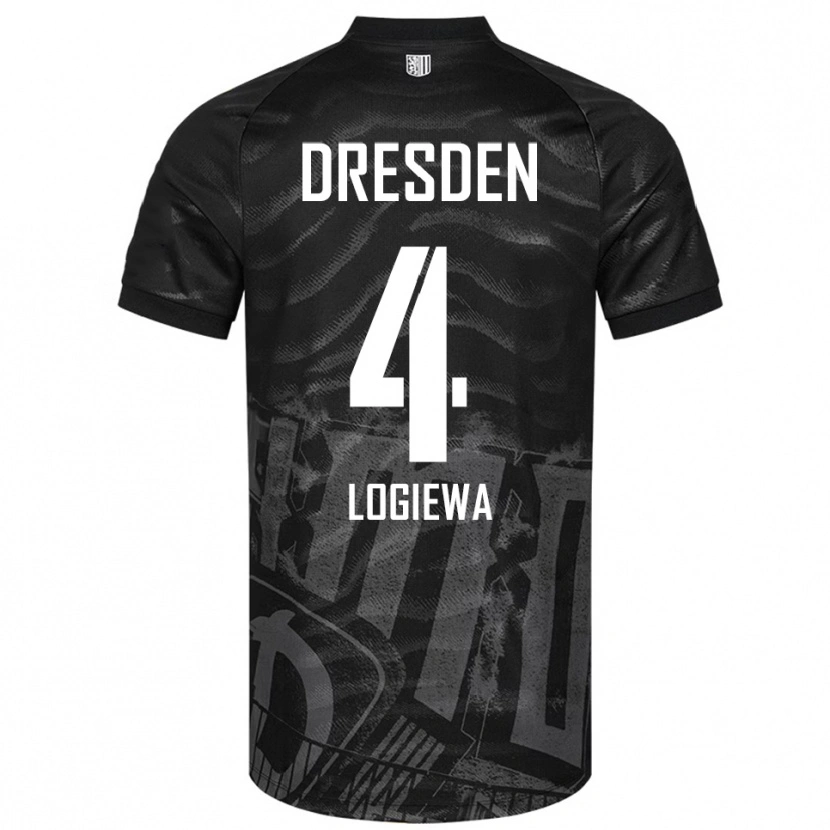 Danxen Men Luca Logiewa #4 Black Gray Away Jersey 2025/26 T-Shirt
