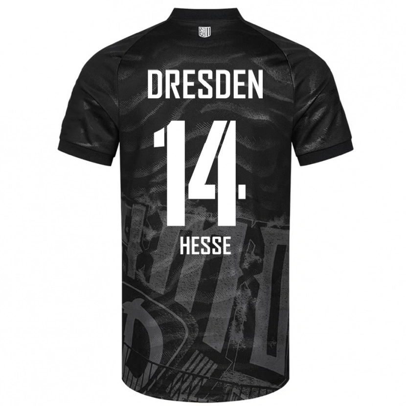 Danxen Men Henrik Heße #14 Black Gray Away Jersey 2025/26 T-Shirt