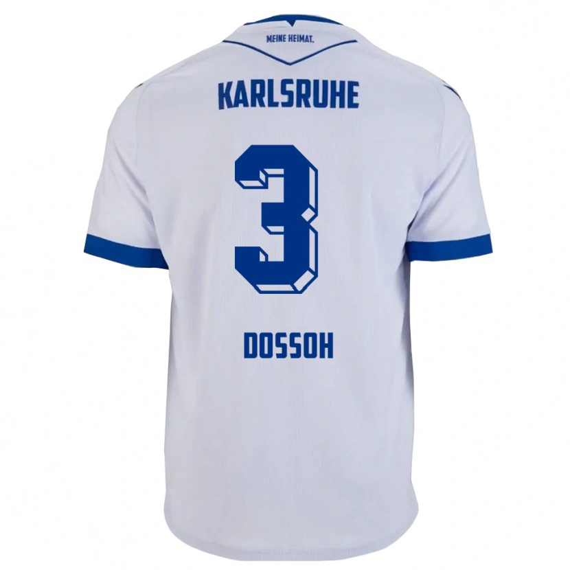 Danxen Men Mael Dossoh #3 White Blue Away Jersey 2025/26 T-Shirt