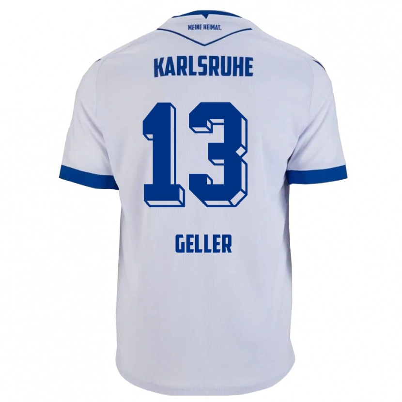 Danxen Men Robert Geller #13 White Blue Away Jersey 2025/26 T-Shirt