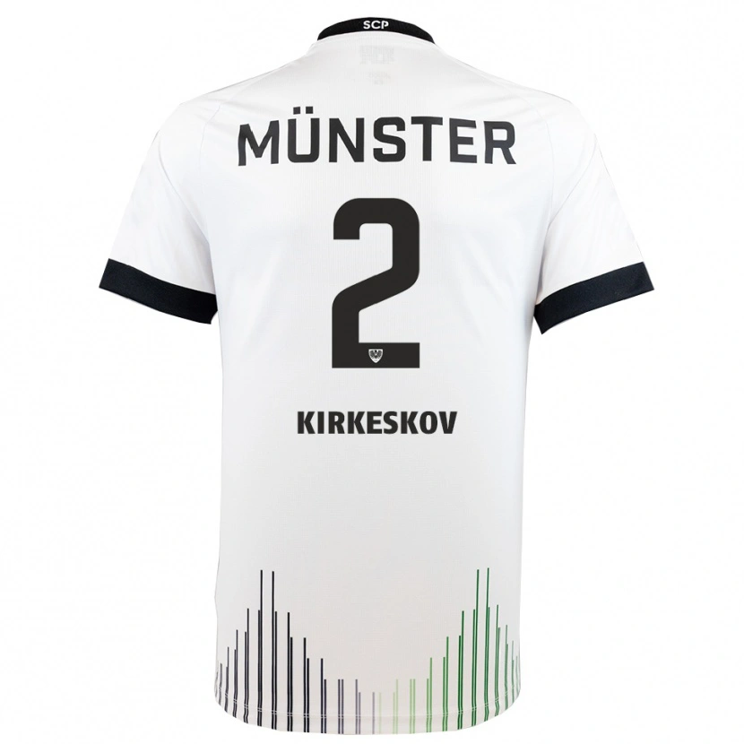Danxen Men Mikkel Kirkeskov #2 White Black Away Jersey 2025/26 T-Shirt