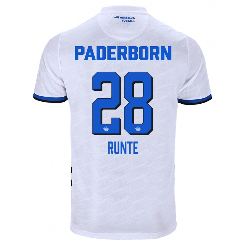 Danxen Men Mick-Jonas Runte #28 White Blue Away Jersey 2025/26 T-Shirt