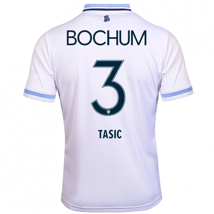 Danxen Men Stevan Tasic #3 White Sky Blue Away Jersey 2025/26 T-Shirt