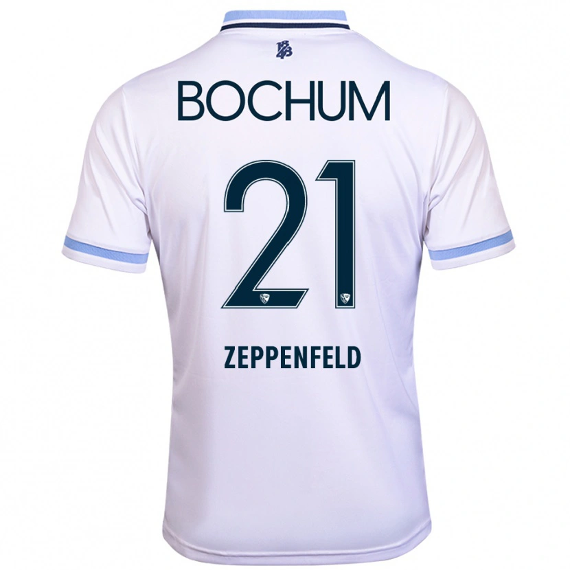Danxen Men Paul Zeppenfeld #21 White Sky Blue Away Jersey 2025/26 T-Shirt