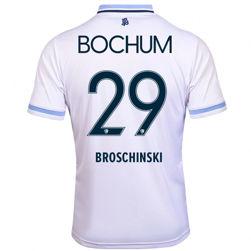 Danxen Men Moritz Broschinski #29 White Sky Blue Away Jersey 2025/26 T-Shirt