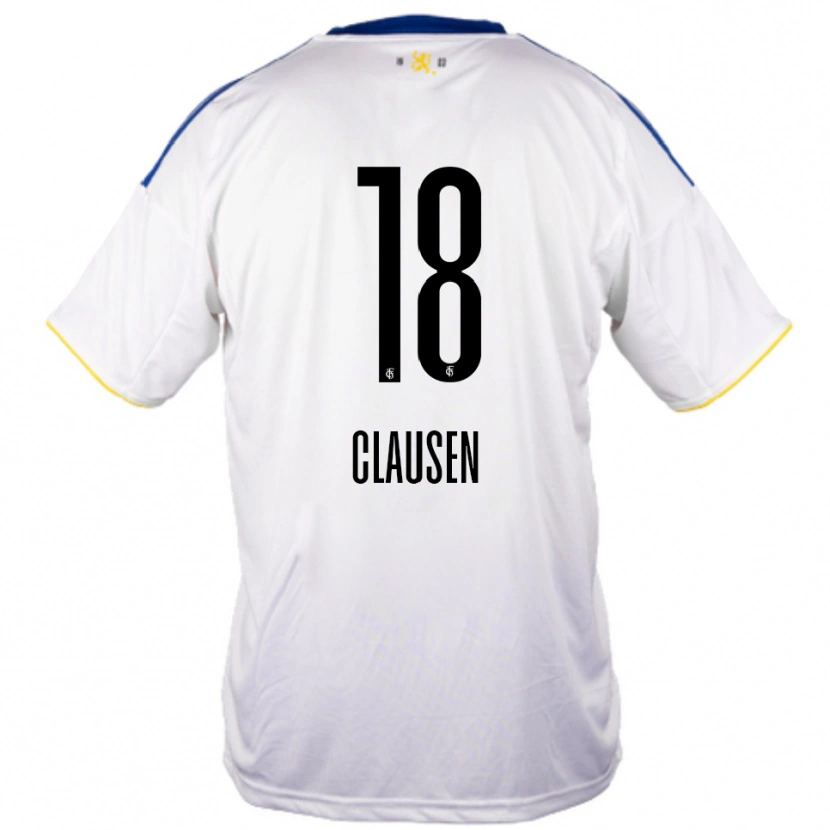 Danxen Men Nora Clausen #18 White Blue Yellow Away Jersey 2025/26 T-Shirt