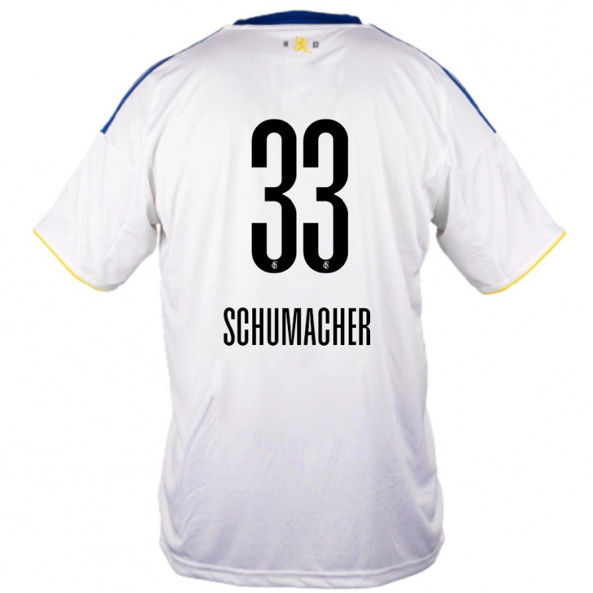 Danxen Men Till Schumacher #33 White Blue Yellow Away Jersey 2025/26 T-Shirt