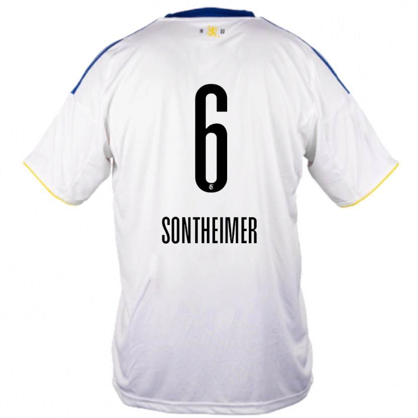 Danxen Men Patrick Sontheimer #6 White Blue Yellow Away Jersey 2025/26 T-Shirt