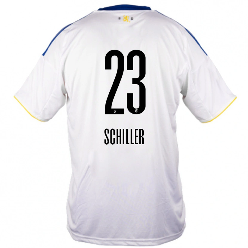 Danxen Men Niklas Schiller #23 White Blue Yellow Away Jersey 2025/26 T-Shirt