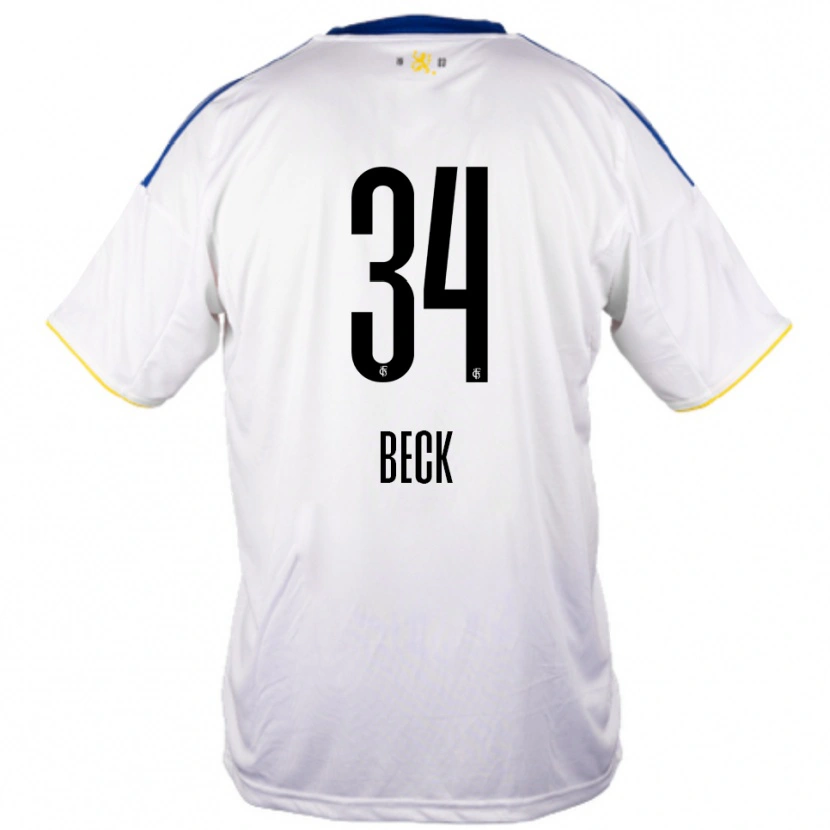 Danxen Men Luis Beck #34 White Blue Yellow Away Jersey 2025/26 T-Shirt