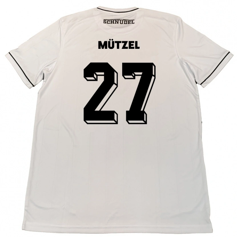 Danxen Men Nuno Mützel #27 White Black Away Jersey 2025/26 T-Shirt