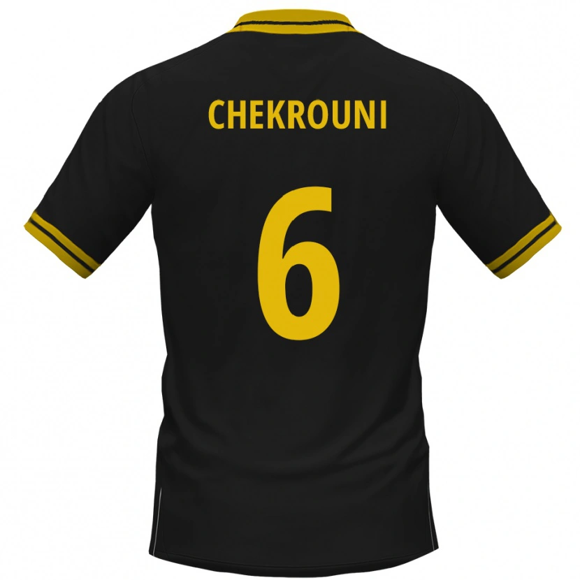 Danxen Men Salim Chekrouni #6 Black Yellow Away Jersey 2025/26 T-Shirt