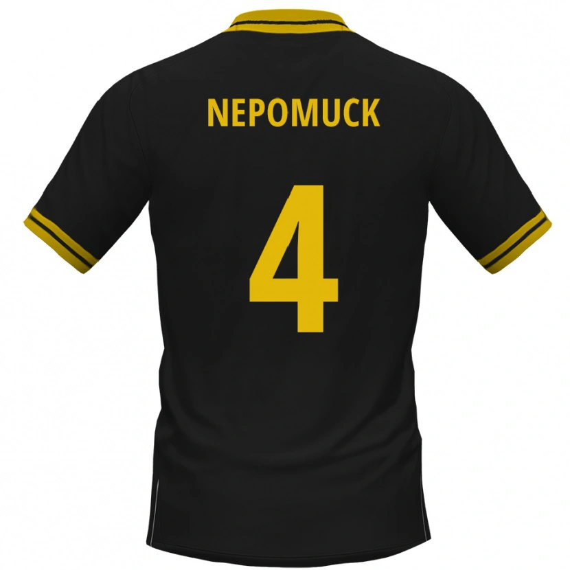 Danxen Men Simon Nepomuck #4 Black Yellow Away Jersey 2025/26 T-Shirt