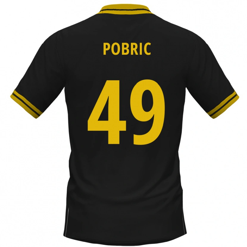 Danxen Men Mika Pobric #49 Black Yellow Away Jersey 2025/26 T-Shirt