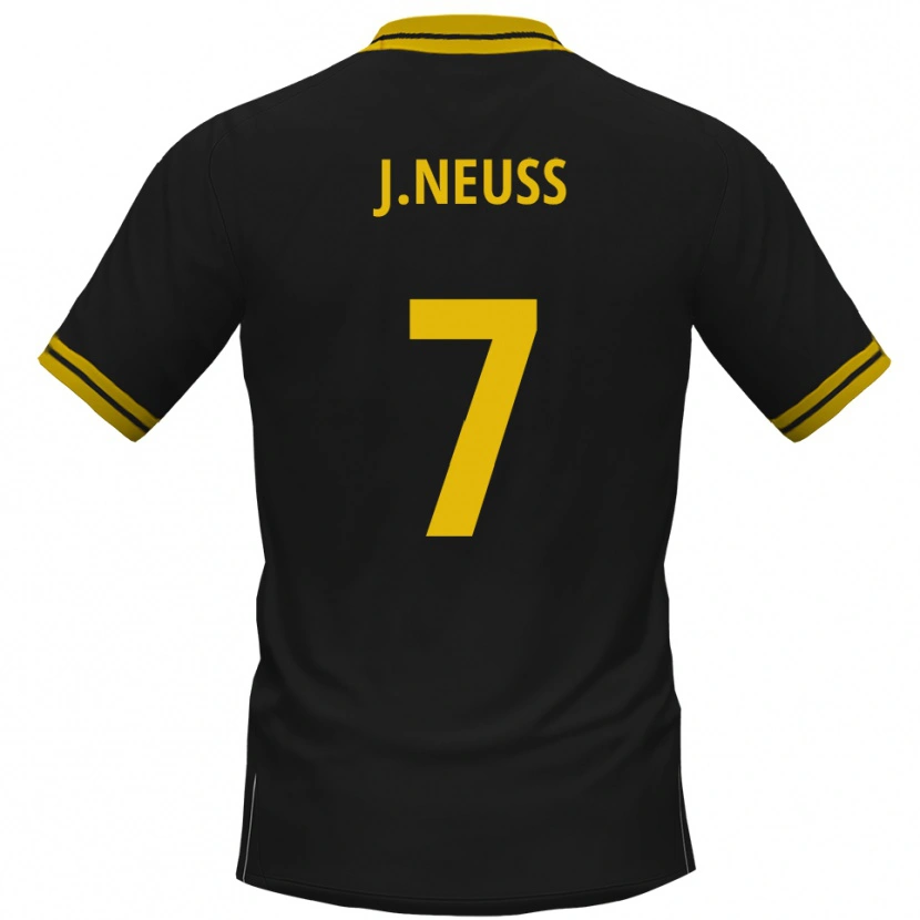 Danxen Men Julian Neuss #7 Black Yellow Away Jersey 2025/26 T-Shirt