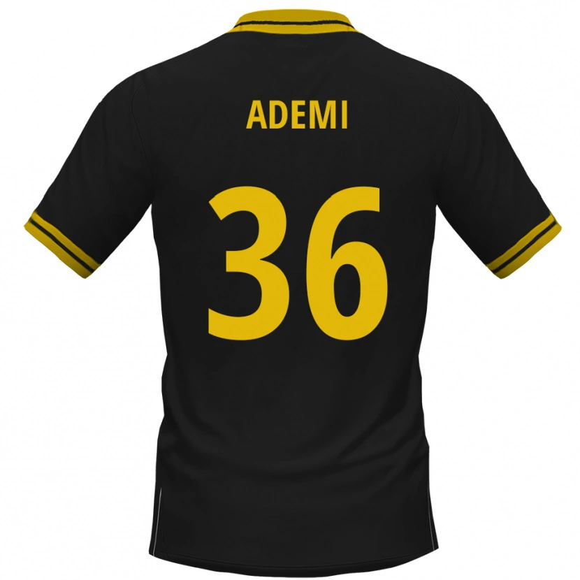 Danxen Men Faton Ademi #36 Black Yellow Away Jersey 2025/26 T-Shirt