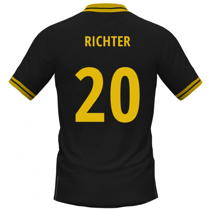 Danxen Men Marc Richter #20 Black Yellow Away Jersey 2025/26 T-Shirt