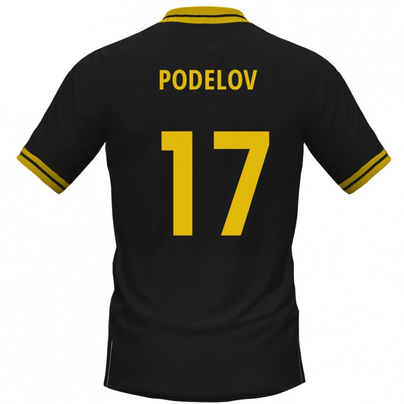 Danxen Men David Podelov #17 Black Yellow Away Jersey 2025/26 T-Shirt