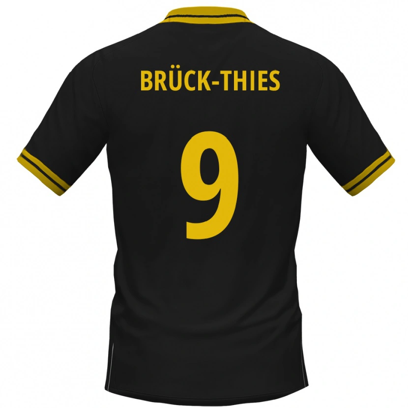 Danxen Men Frederik Brück-Thies #9 Black Yellow Away Jersey 2025/26 T-Shirt