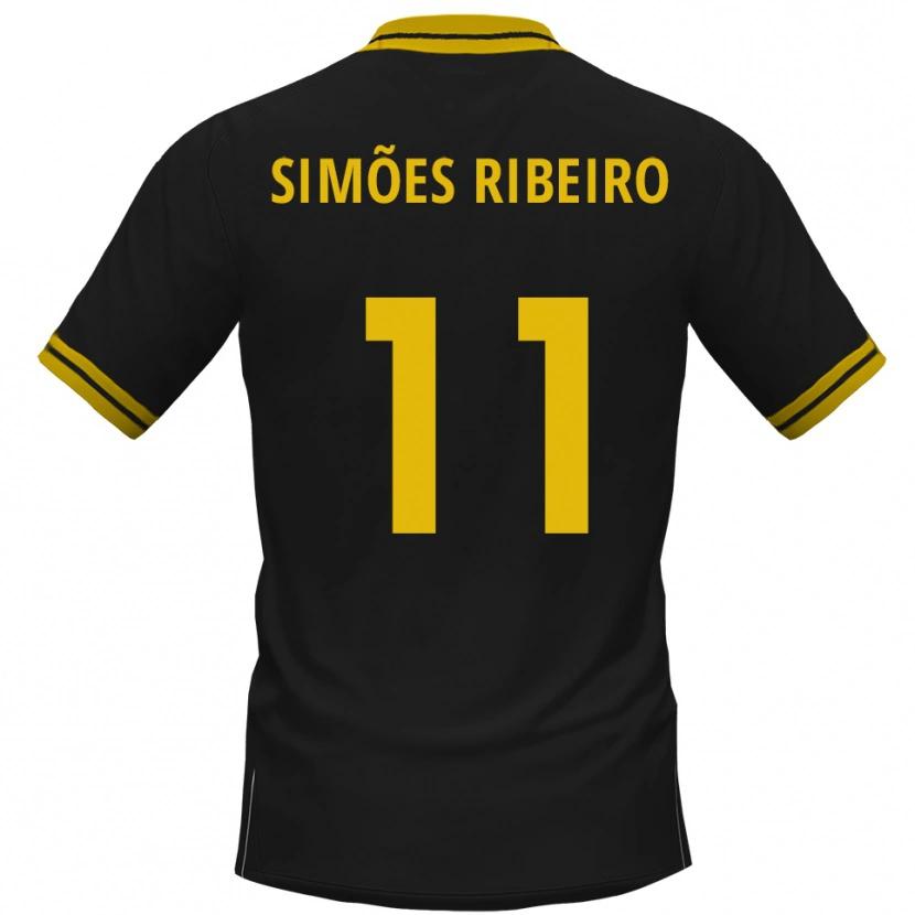 Danxen Men Dominik Simões Ribeiro #11 Black Yellow Away Jersey 2025/26 T-Shirt