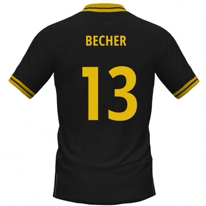 Danxen Men Kjell Becher #13 Black Yellow Away Jersey 2025/26 T-Shirt