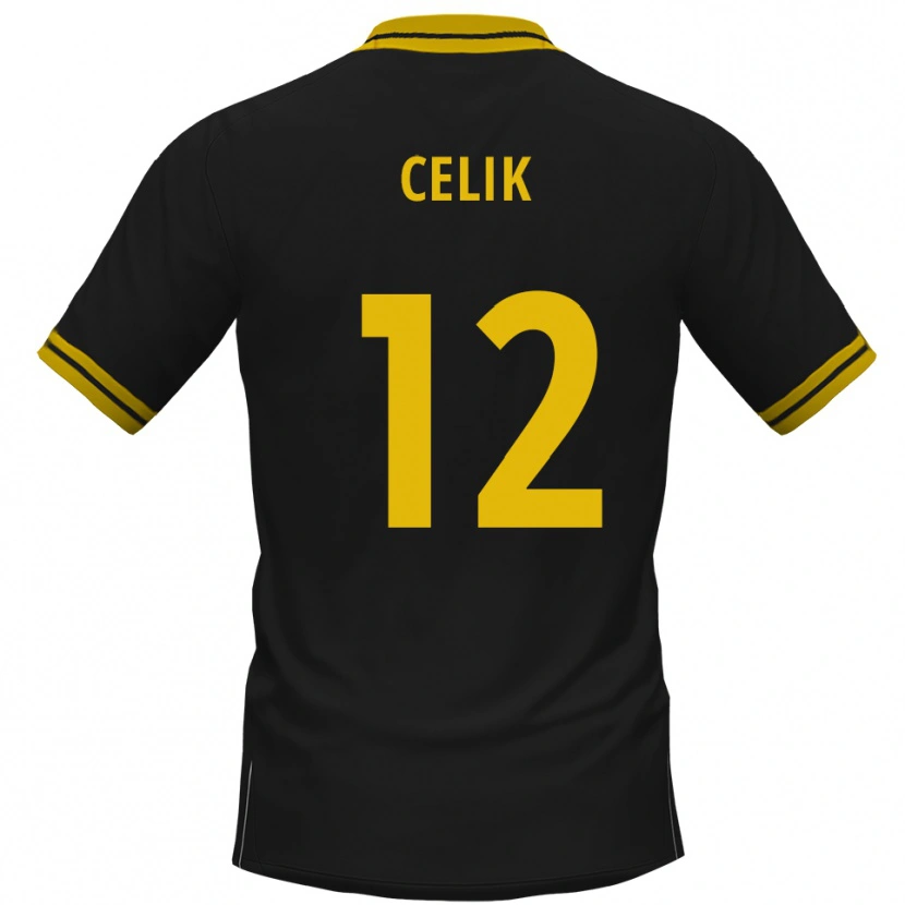 Danxen Men Haci Celik #12 Black Yellow Away Jersey 2025/26 T-Shirt